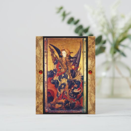 Saint Michael Vanquising the Devil Postkarte (Stehend Vorderseite)