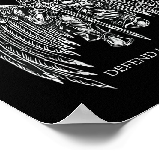 Saint Michael verteidigt uns im Kampf Poster (Ecke)