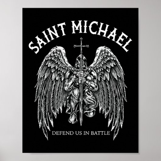 Saint Michael verteidigt uns im Kampf Poster (Vorne)