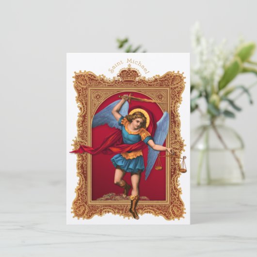 Saint Michael, Verteiend Us Einladung (Stehend Vorderseite)