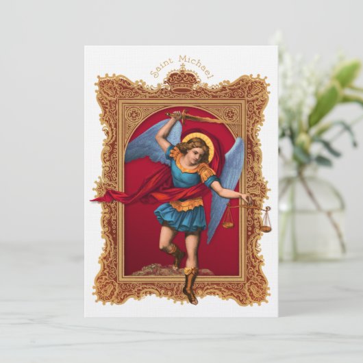 Saint Michael, Verteiend Us Einladung (Stehend Vorderseite)