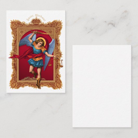 Saint Michael, Verteiend Us Visitenkarte (Vorne/Hinten)