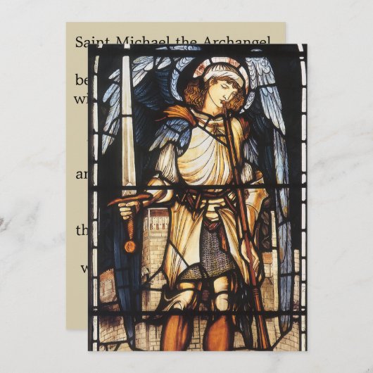 Saint Michael von Sir Edward Coley Burne-Jones Einladung (Vorne/Hinten)