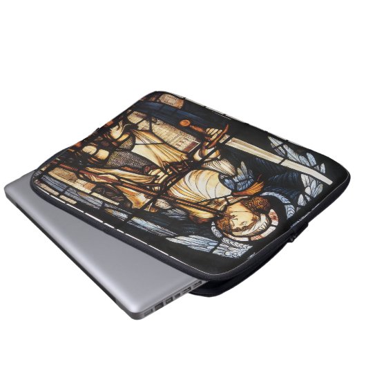 Saint Michael von Sir Edward Coley Burne-Jones Laptopschutzhülle (Vorne Knopf)