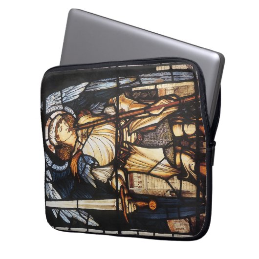 Saint Michael von Sir Edward Coley Burne-Jones Laptopschutzhülle (Vorderseite Links)
