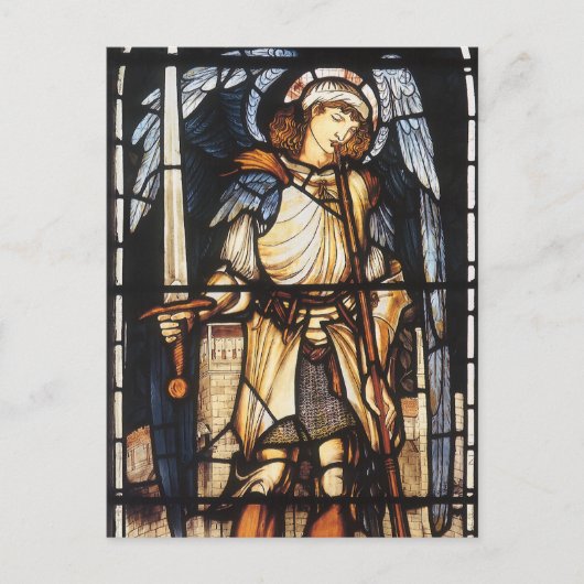 Saint Michael von Sir Edward Coley Burne-Jones Postkarte (Vorderseite)
