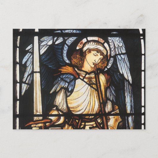 Saint Michael von Sir Edward Coley Burne-Jones Postkarte (Vorderseite)