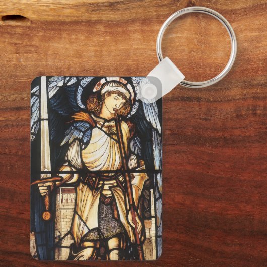 Saint Michael von Sir Edward Coley Burne-Jones Schlüsselanhänger (Rückseite)
