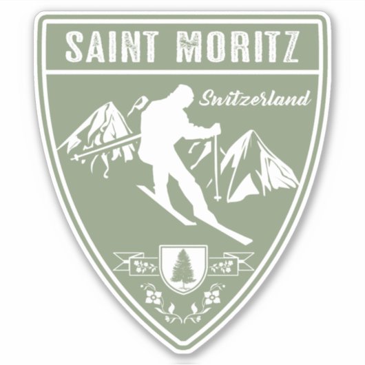 Saint Moritz Schweiz Aufkleber (Vorderseite)