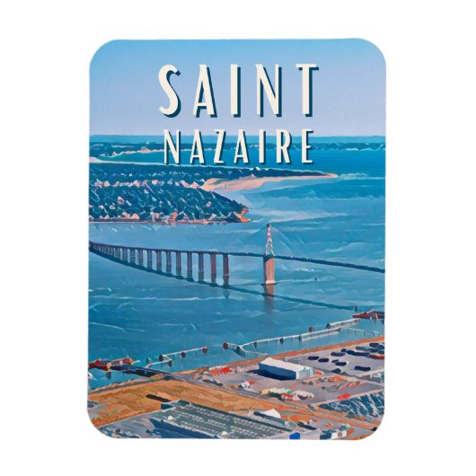 Saint Nazaire Foto Vintage Magnet (Vertikal)