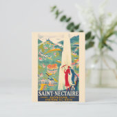 Saint-Nectaire France Vintage Poster Postkarte (Stehend Vorderseite)