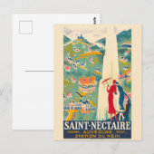 Saint-Nectaire France Vintage Poster Postkarte (Vorne/Hinten)