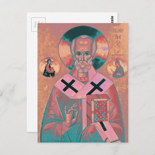Saint Nicholas Icon Postkarte (Vorne/Hinten)