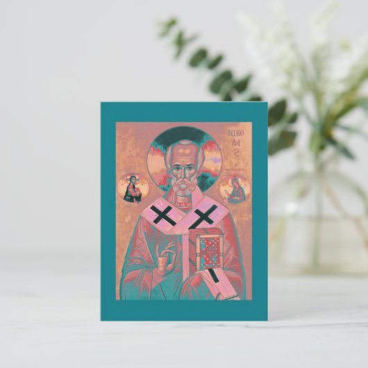 Saint Nicholas Icon Postkarte (Stehend Vorderseite)