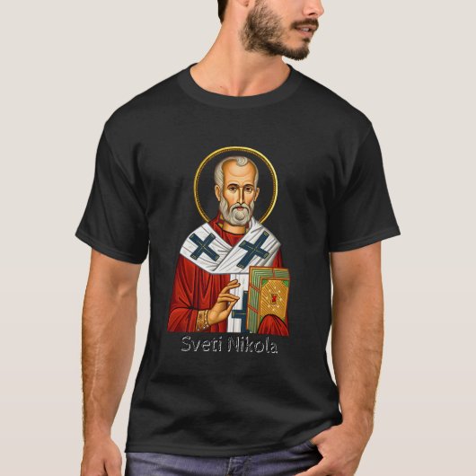 Saint Nicholas orthodox serbian letter icon  T-Shirt (Vorderseite)