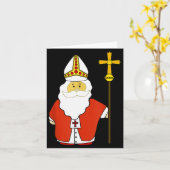 Saint Nicholas Santa Claus Patron Of Christmas Karte (Gelbe Blume)