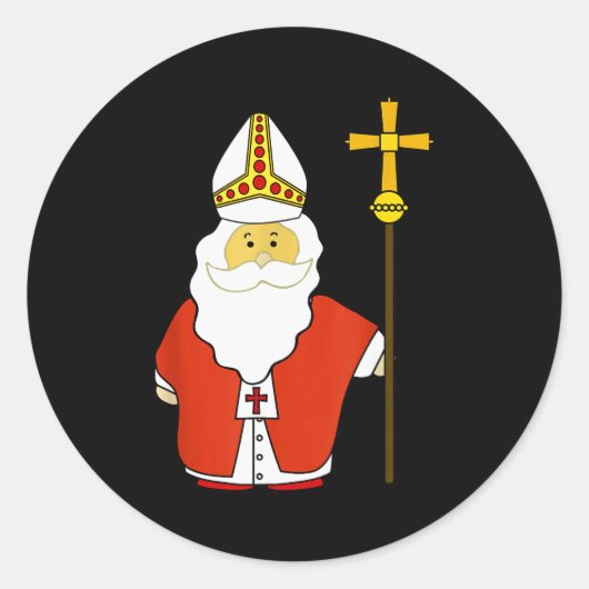 Saint Nicholas Santa Claus Patron Of Christmas  Runder Aufkleber (Vorderseite)