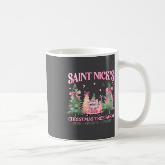Saint-Nicks Weihnachtsbaumfarm Pink Coquette Xma Kaffeetasse (Rechts)