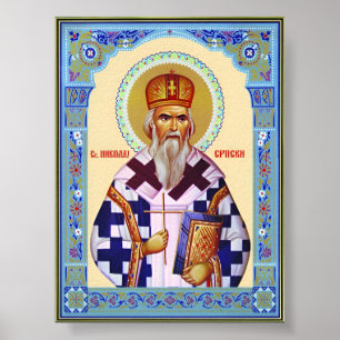 Saint Nikolai Serbisch Poster