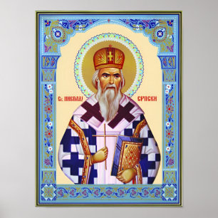 Saint Nikolai Serbisch Poster