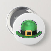 Saint Paddys Day Green Derby Hat Button (Vorne & Hinten)