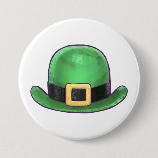 Saint Paddys Day Green Derby Hat Button (Vorderseite)