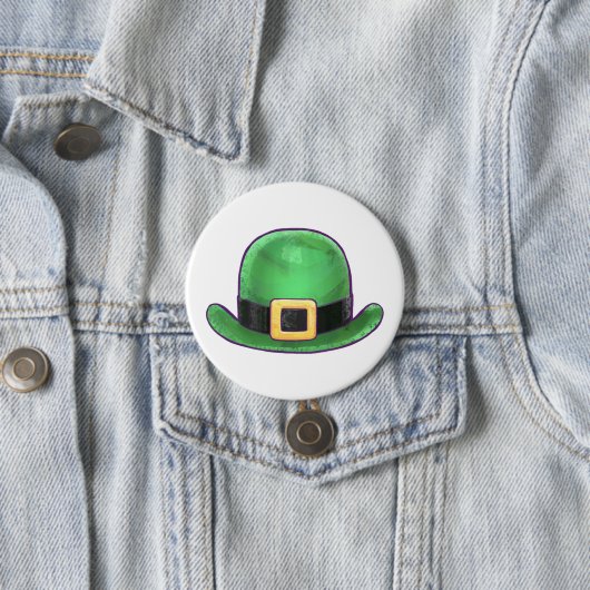 Saint Paddys Day Green Derby Hat Button (Beispiel)