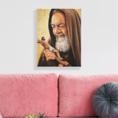 Saint Padre Pio Crucifix Jesus Priester Leinwanddruck (Insitu (Wohnzimmer))