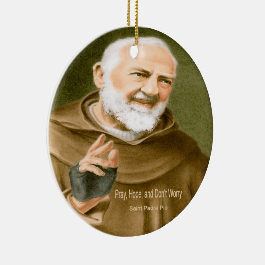 Saint Padre Pio Keramik Ornament (Rechts)