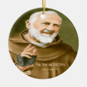 Saint Padre Pio Keramik Ornament (Vorne)
