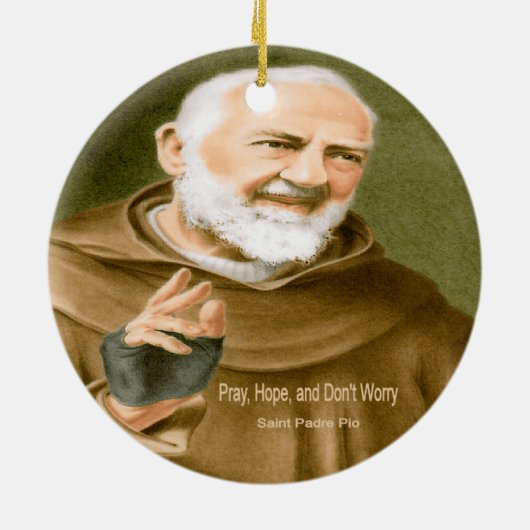 Saint Padre Pio Keramik Ornament (Hinten)