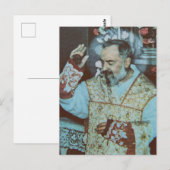 Saint Padre Pio Postkarte (Vorne/Hinten)