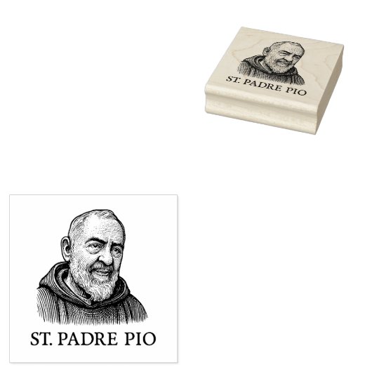 Saint Padre Pio Traditionelles Gravieren Gummistempel (Stempel)