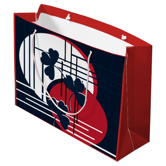 Saint Patrick, Abstraktion Große Geschenktüte (Rückseite Schrägansicht)