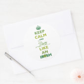 SAINT PATRICK Behielt Ruhe und Party wie ein Irisc Runder Aufkleber (Umschlag)