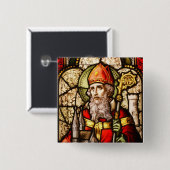 Saint Patrick Bild auf festem Glas Button (Vorne & Hinten)