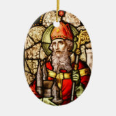 Saint Patrick Bild auf festem Glas Keramikornament (Vorne)