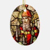 Saint Patrick Bild auf festem Glas Keramikornament (Hinten)