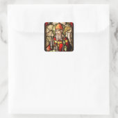 Saint Patrick Bild auf festem Glas Quadratischer Aufkleber (Tasche)