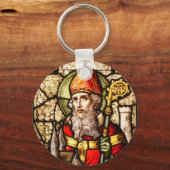 Saint Patrick Bild auf festem Glas Schlüsselanhänger (Vorderseite)