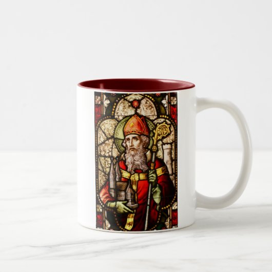 Saint Patrick Bild auf festem Glas Zweifarbige Tasse (Rechts)