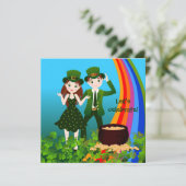 Saint Patrick Day Kids Party Einladung (Stehend Vorderseite)