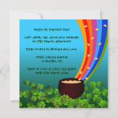 Saint Patrick Day Kids Party Einladung (Rückseite)