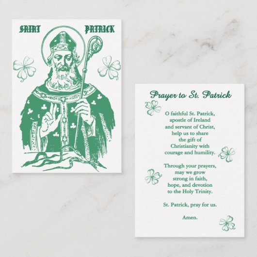 Saint Patrick Devotional Prayer Card Platzkarte (Vorne/Hinten)