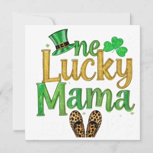 Saint Patrick Glück Mama Einladung (Vorderseite)