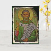 Saint Patrick Icon auf Green Karte (Gelbe Blume)