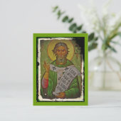 Saint Patrick Icon auf Green Postkarte (Stehend Vorderseite)