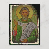 Saint Patrick Icon auf Green Postkarte (Vorderseite)
