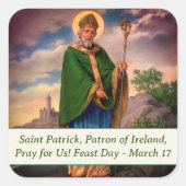 Saint Patrick Katholic Quadratischer Aufkleber (Vorderseite)