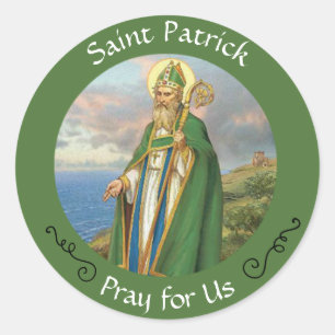 Saint Patrick Katholischer Bischof Runder Aufkleber